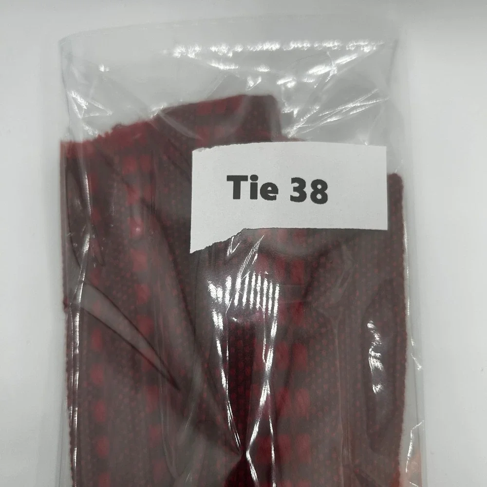 Maria Svatina Montreal Pure Virgin Wool Red Woven Skinny Tie Made in Canada